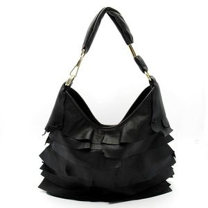 Yves Saint Laurent Saint Tropez Shoulder Bag Leather Black